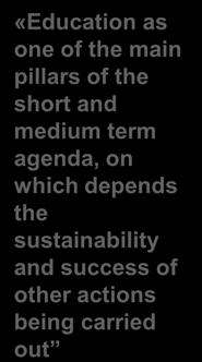 medium term agenda, on which depends the sustainability and success of