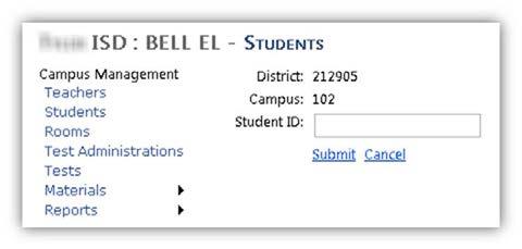 63 II. CAMPUS USERS 13. Students 13b-i. Re enroll Students To re enroll a student who was previously enrolled at your campus, select Re enroll from the top of the Students screen.
