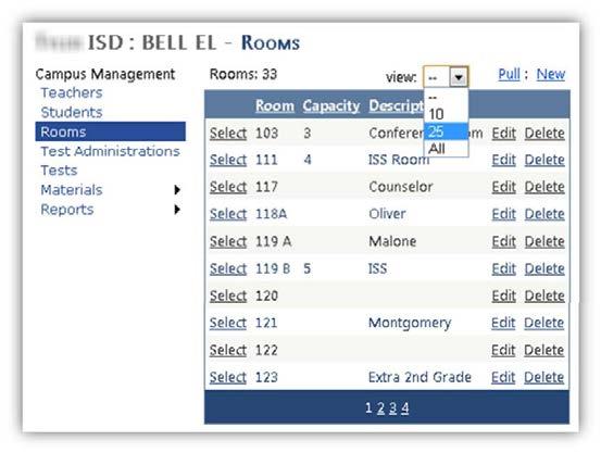73 II. CAMPUS USERS 14. Rooms 14. ROOMS Selecting Rooms will display a list of rooms at your campus entered in TestHound. Initially there will not be any rooms entered into TestHound.