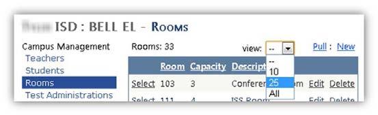 74 II. CAMPUS USERS 14. Rooms 14a. Rooms Pull rooms To pull rooms that were loaded by the district, select Pull.