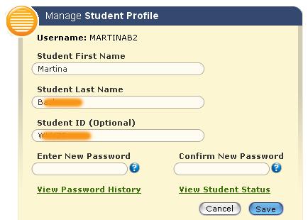 ConnectED activates the following Student Management functions on the Action bar: Student Profile Redeem Code Detail Remove from Account 6.