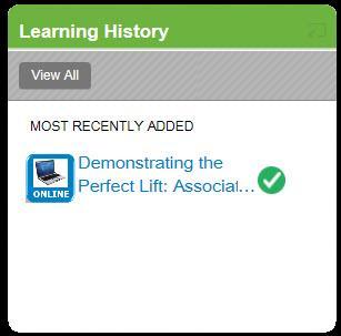 of the tile. Full Learning History List Follow the steps below to see a complete list of previously completed courses.