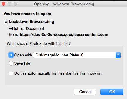 NWEA Lockdown Browser for Mac Navigate to