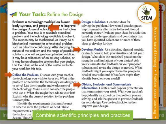 Problem-Based Learning Project A key feature of each unit is the Problem-Based Learning Project which is introduced at the beginning of each unit.