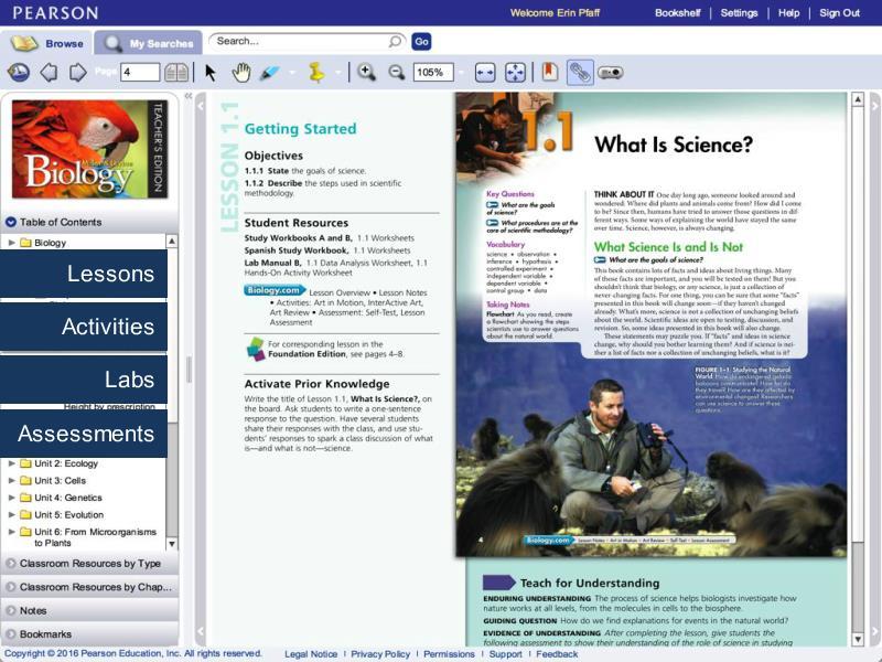 etexts You can find all of your print resources online as well. etexts are available for both you and your students on Pearson Realize.