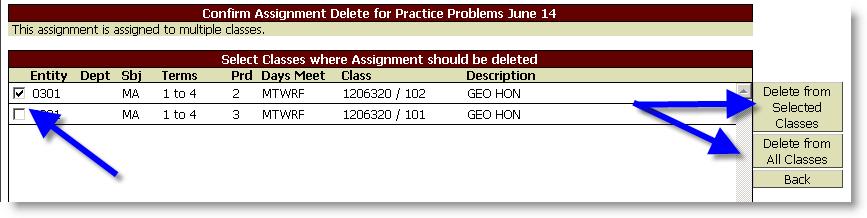 /C DELETING/C /CLONING ASSIGNMENTS Deleting Assignments (continued ) 3.