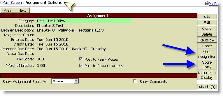 cursor over an assignment, a description of the assignment will appear 2.