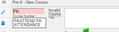From the Subject list, click the PK Subject to open the list of courses. 2. Click on the + sign at the bottom of the Courses list. 3.