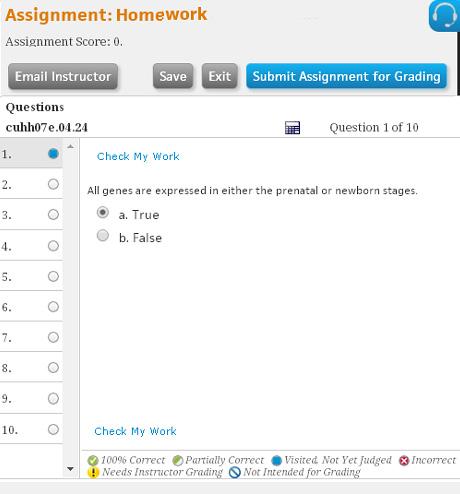 Action: To take a Homework or Test Assignment 4 Click the Start Assignment Now button to begin taking an assignment for the first time.