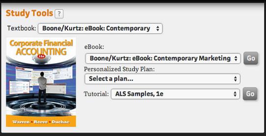 Accessing Your Study Tools Accessing Your Study Tools The Study Tools page displays the ungraded, self study products you can access through CengageNOW, such as ebooks, Tutorials, and Personalized