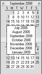 Below is a picture of the Edit School Calendar window, along with a brief description of each section. 1 One-month view This section provides a one-month view of dates in your school term.