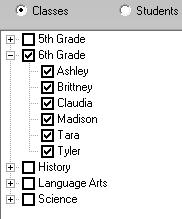 As on the Report Card, you can click Check All to choose all the students or click Clear to erase your selections.