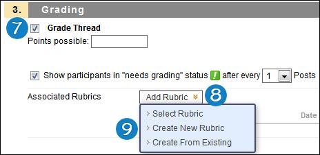 Create New Rubric to create a new rubric to associate with the assignment. A pop-up window opens, allowing you to create the rubric that will be associated when you click Submit.