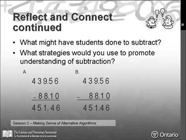 Ask the students how they added to get an understanding of the mathematical thinking demonstrated in their inaccurate solution.