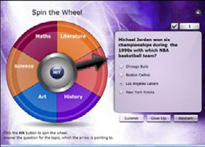 Spin the Wheel This is a unique style to present a pool of multiple choice questions on a range of topics/ subjects.