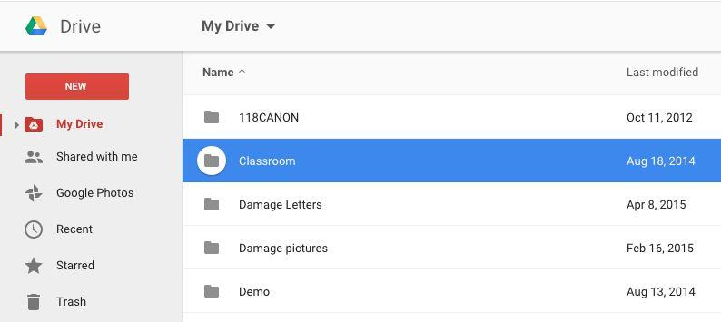 Classroom Folder in Drive Classroom automatically creates a folder in drive for the class,