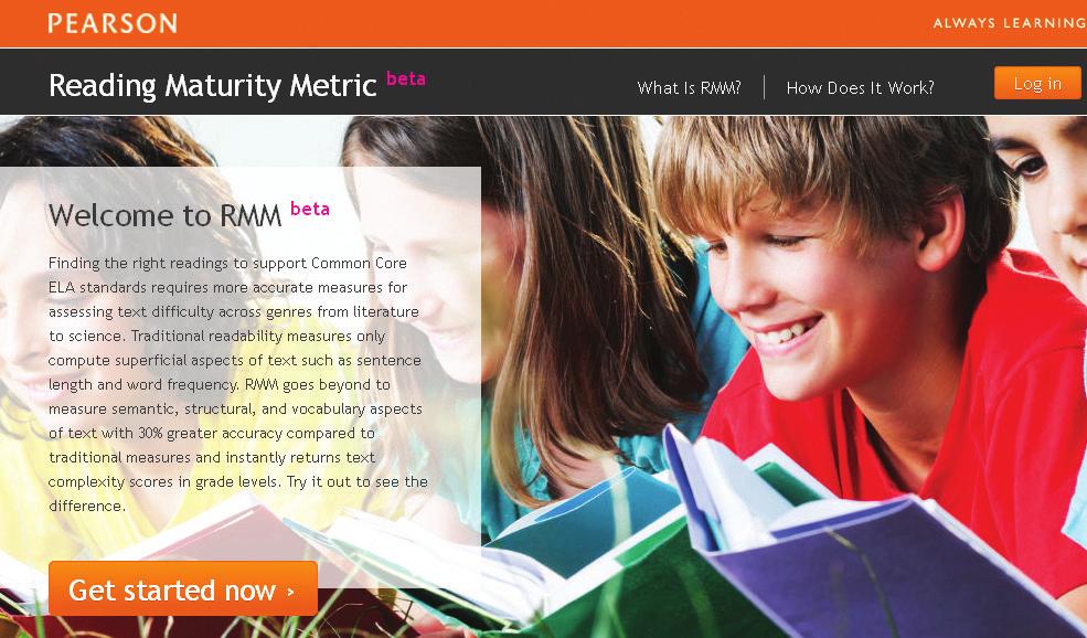 Within Pearson Realize, you can link directly to the Reading Maturity Metric web site.