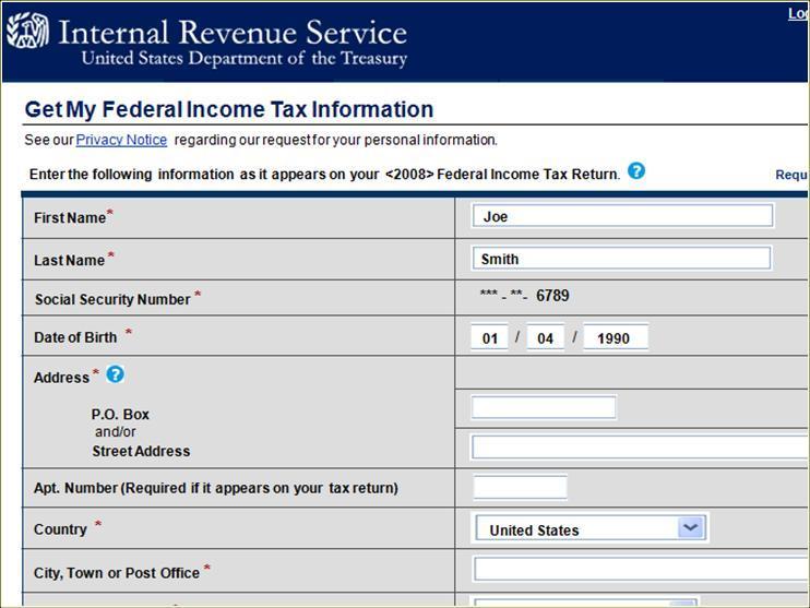 IRS Retrieval Tool Transfers required tax data to
