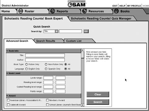 Double-click a student s name in the SmartBar to access the student s Profile. 2. Click the Settings link next to Scholastic Reading Counts! in the Programs menu. 3.