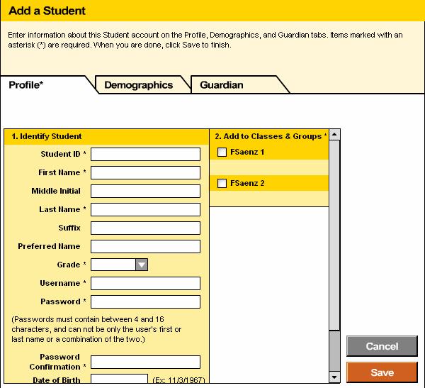 Technology and SAM Setup Updating SAM: Individually Add / Update / Deactivate Classes, Students, and Teachers Student ID (SIS_ID): Use the student s correct Student ID Number If message comes back