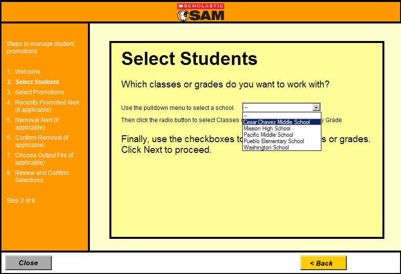 Technology and SAM Setup Updating SAM: Manage Student Promotions Wizard (MSPW)