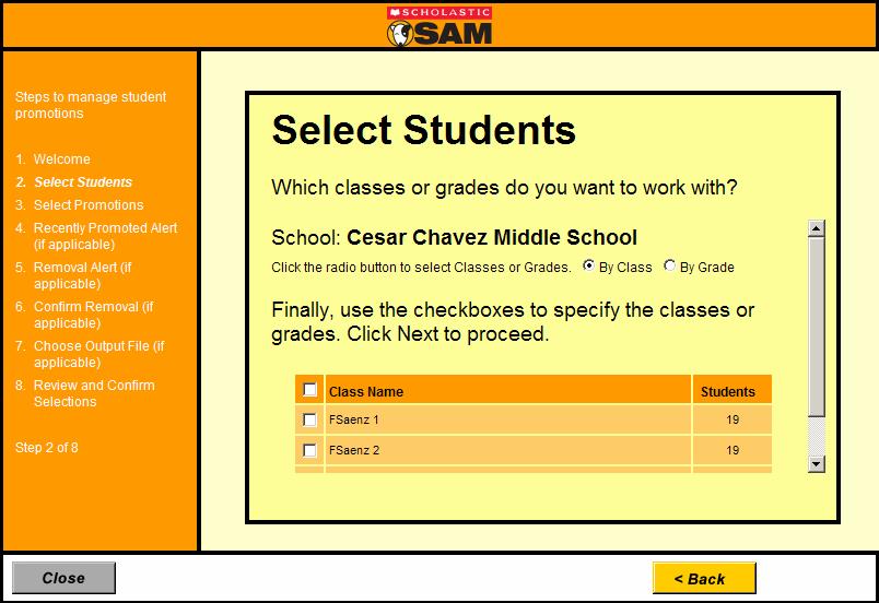 Technology and SAM Setup Updating SAM: Manage Student Promotions Wizard (MSPW) Promotion