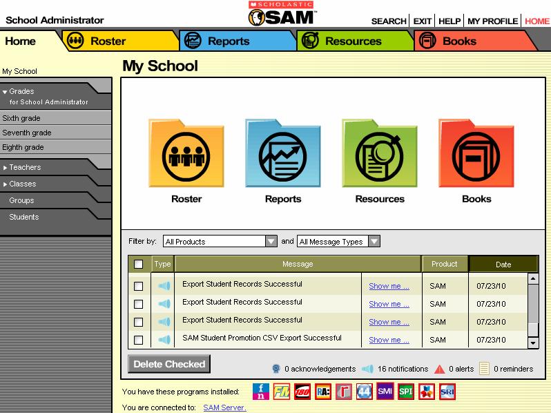 Technology and SAM Setup Updating SAM: Manage Student Promotions Wizard (MSPW) On the