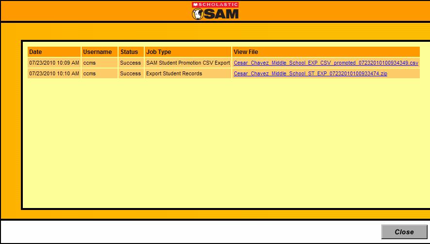 Technology and SAM Setup Updating SAM: Manage Student Promotions Wizard (MSPW) On the Home Tab, messages