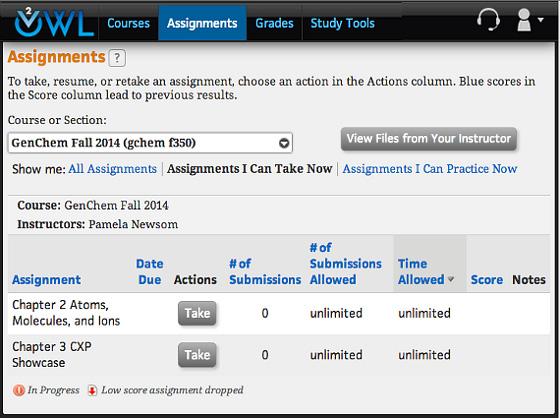OWLv2 Assignments Overview Page Your school may provide Quick Prep or Adaptive Study Plan content, which are diagnostic assignments designed to help you get up to speed with skills you need for your