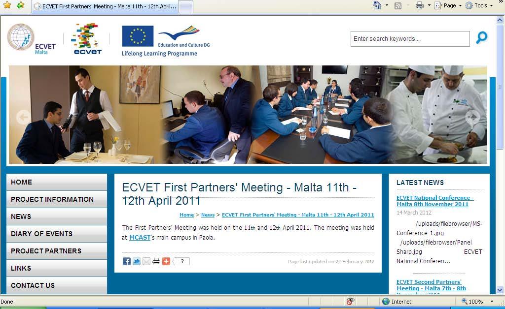 ECVET Malta Website Visit our ECVET
