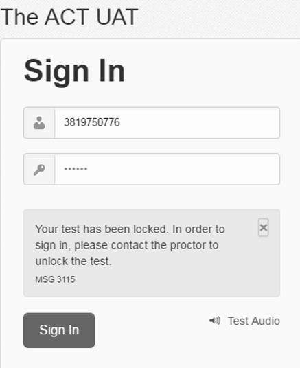 This means the test is locked. 10 Slide the button to the right to unlock the test. Note: The Student Test Status changes from Ready with a padlock to Ready (no padlock).