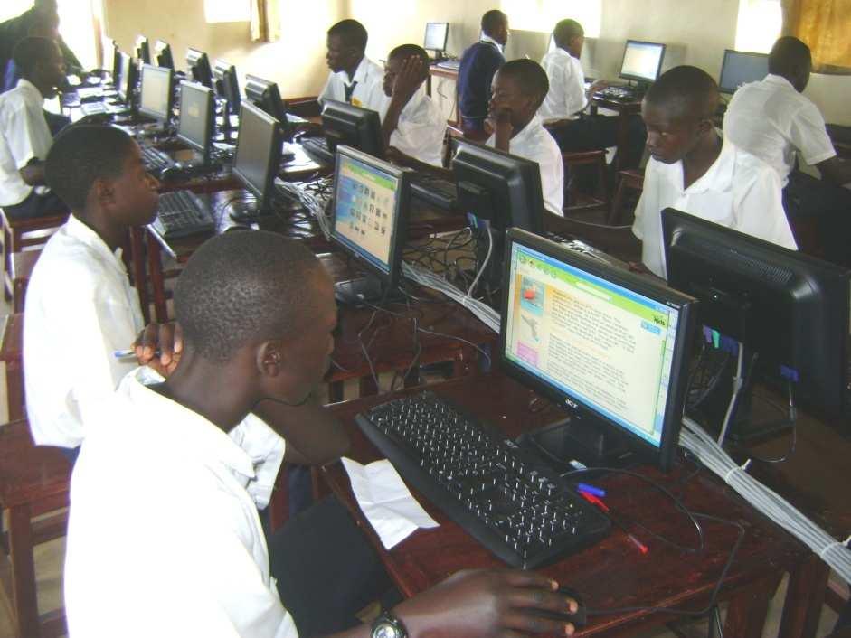 A typical ICT laboratory at Mukono High School, Mukono district The specific names and locations of schools with RCDF supported ICT laboratories in the district are shown in the Annex g) Health ICT