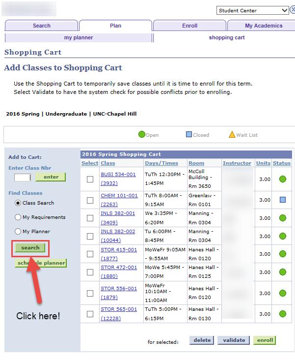 Permission Number Demo Once in the shopping cart, students can use the search