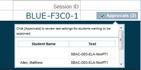 Select [Set & Approve] to confirm the selected test settings and approve the student for testing.