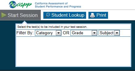 Interim Assessment Administration Resource Guide 1. The TA begins the test session. To begin, select the [Start Live Session] button, which is highlighted in Figure 4. Figure 4. Start the live session 2.