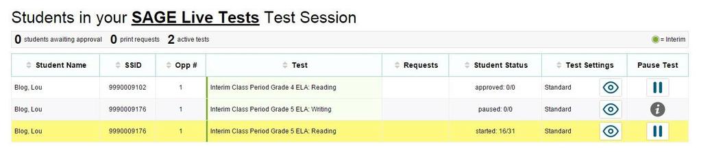 Students in Your Test Session Step 7: Read Scripting Once all students are approved to enter the testing session, read the appropriate scripting, found below, based on the assessment being
