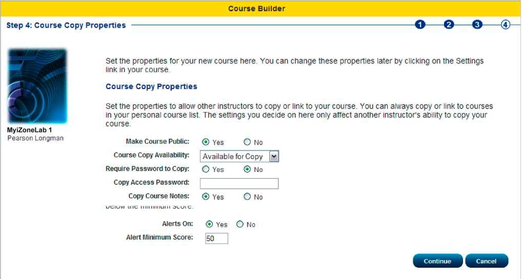 Set Course Copy Properties 7 Course Verification Page: After you set the Course Properties, you will be given a chance to edit them.