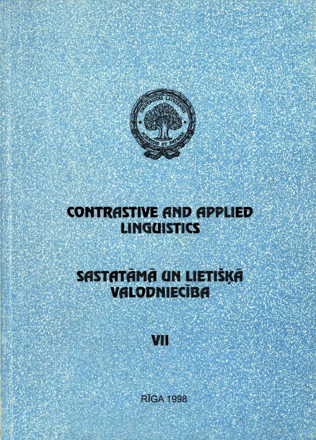 CONTRACTIVE AND APPLIED LINGUISTICS