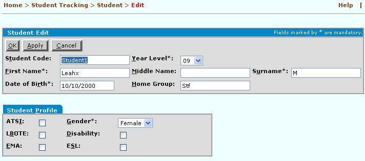 Enter the search criteria that will locate the required student and click on the [Search] button. 3.