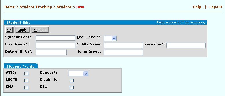 3.4 Creating New Students New students can be created: Manually, or by Import. 3.4.1 Manually Creating a New Student 1. To create a new student manually, go to: Home Student Tracking Student. 2.