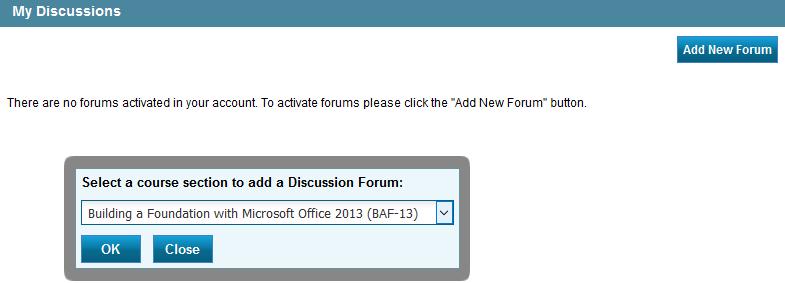 Add a Forum To create a new forum category, click Add New Forum, select your