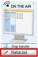 To end the screen transfer, click on the Stop Transfer button in the On The Air panel.