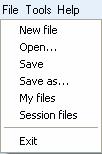 FILE FUNCTIONS New Clear the Player. The current file is removed from the Player. Open Open a file. A browsing window opens allowing you to browse for the file.