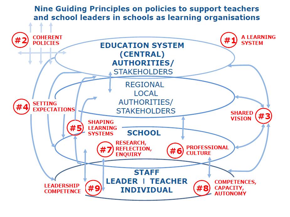 4. Principles in action In this chapter, we expand on the Guiding Principles for policy development relating to teachers and school leaders in schools as learning organisations, incorporating
