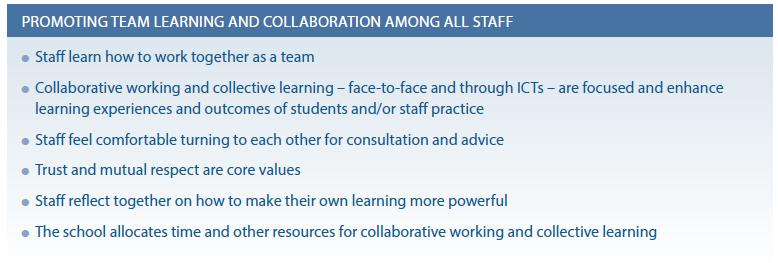 4.6 Professional culture Education systems can help schools develop professional working and learning cultures that motivate teachers and school leaders.