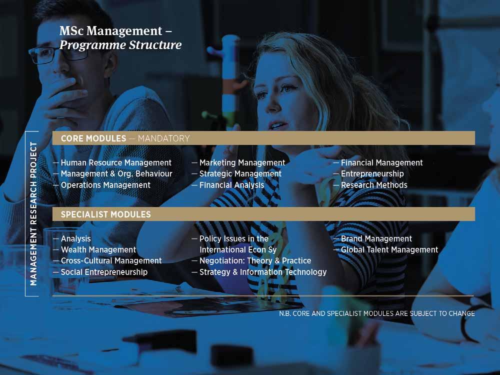 _Programme suite - Trinity MBA programmes (Full Time and Executive) - MSc Programmes - MSc in Finance - MSc in International