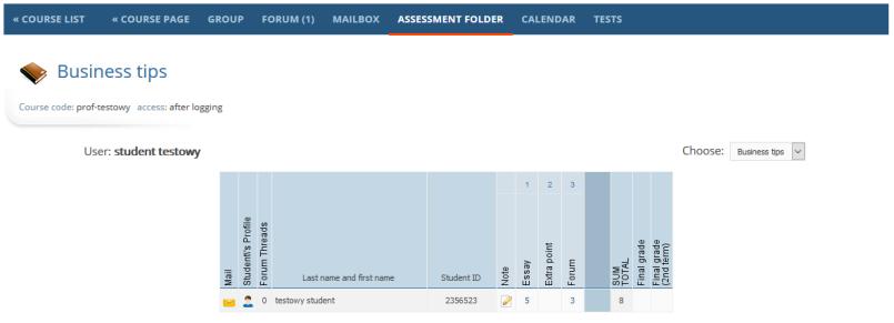 Assessment Folder Assessment Folder is a tool for keeping record of students' grades.