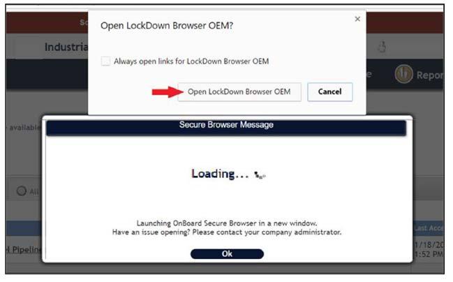 In Chrome select Open LockDown Browser OEM as seen below.