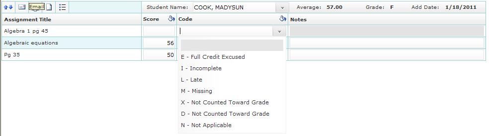 Select a student s name from the Student Name dropdown menu. 3.