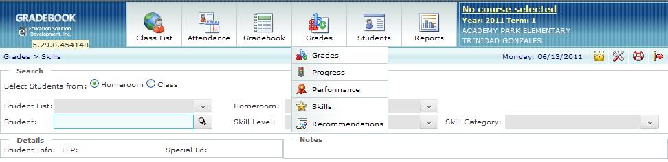 Posting Skills Assessment Elementary Skills Posting To Post or submit Skills at the end of a grading period for report cards, Elementary need to fill in the Skills Assessment in addition to Posting